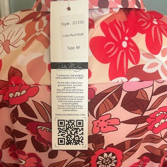 Floral Long Sleeve Dress - Red and Pink - Picture 4 of 5